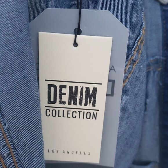 NWT Long Sleeve Denim Button Down Jacket Hoodie - Picture 5 of 7